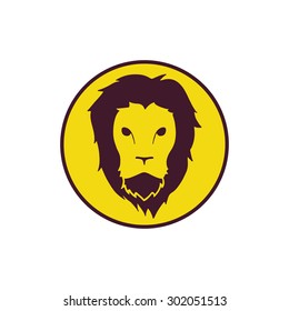 Vector illustration of safari life logo with lion head