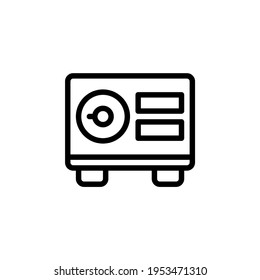 Ilustración vectorial del icono de caja segura. Dinero seguro en la caja con estilo de diseño de línea