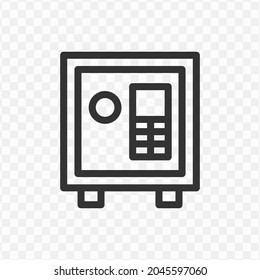 Vector illustration of safe icon in dark color and transparent background(png).