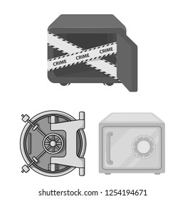 Vector illustration of  and safe logo. Collection of  and cash stock symbol for web.