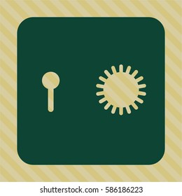 Vector illustration of Safe (Safety deposit box) vector icon or symbol in Green
