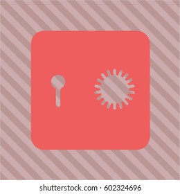 Vector illustration of  Safe (Safety deposit box) vector icon in Peach
