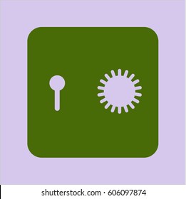 Vektorgrafik von Safe (Sicherheitsablagebox), Vektorsymbol auf Grün
