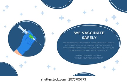 Vector illustration of safe vaccination. The concept of virus vaccination. 
