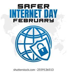 vector illustration for SAFER INTERNET DAY social media post background