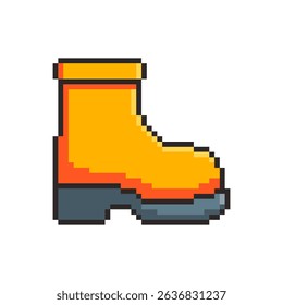 Vector Illustration of Safety Boot with Pixel Art Design, perfect for game assets themed designs