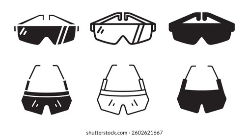 Vector Illustration of Safety Glasses in Different Styles