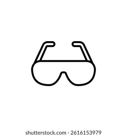 Vector illustration of safety glasses for eye protection in linear style