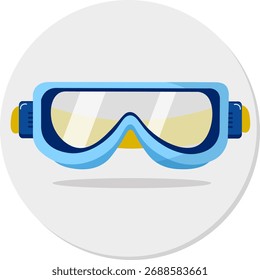 Vector illustration of safety goggles for eye protection. Ideal for industrial, laboratory, healthcare, and construction safety designs.