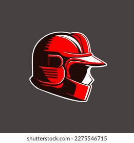 Ilustración vectorial del casco de seguridad en color rojo