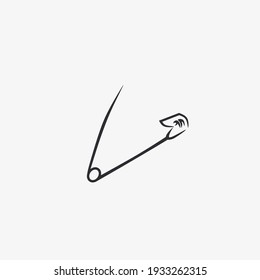 Vector illustration of safety pin isolated on white