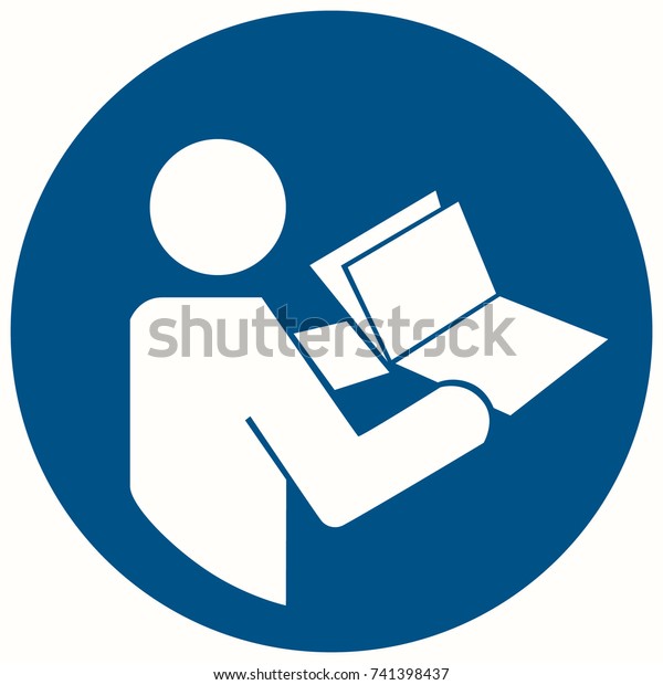 ベクターイラストの安全記号は マニュアルと冊子を参照 マニュアル 小冊子を参照 のベクター画像素材 ロイヤリティフリー