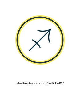 Vector illustration of sagittarius icon line. Beautiful galaxy element also can be used as archer icon element.