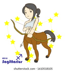 vector illustration of sagittarius zodiac character