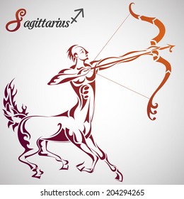 vector illustration of Sagittarius Zodiac Sign