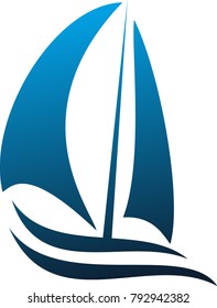 Vector illustration of sail boat