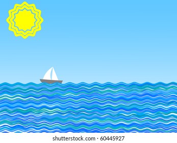 vector illustration of a sail on a sunny day
