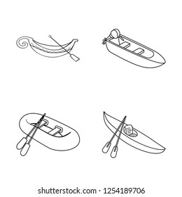 Vector illustration of sail and sea sign. Set of sail and regatta stock vector illustration.