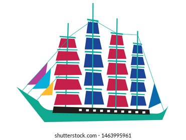 vector illustration of sailboat, eps 10