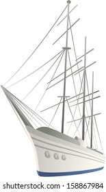 Vector illustration of a sailing boat