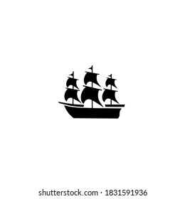 Vector illustration of sailing boat