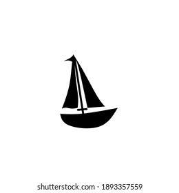 Vector illustration of sailing boat isolated on white