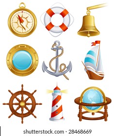 Vector illustration - Sailing icon set