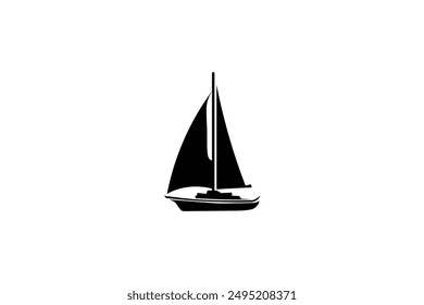 Vector illustration of a sailing ship in a minimalist style on a white background for a logo	