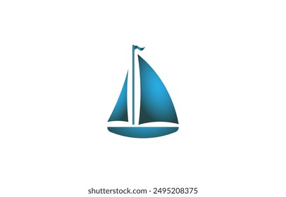 Vector illustration of a sailing ship in a minimalist style on a white background for a logo	