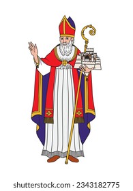 Vector illustration of Saint Blaise the patron saint of the Republic of Ragusa