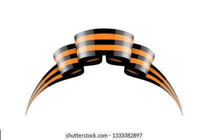 Vector illustration of Saint George ribbon on white background