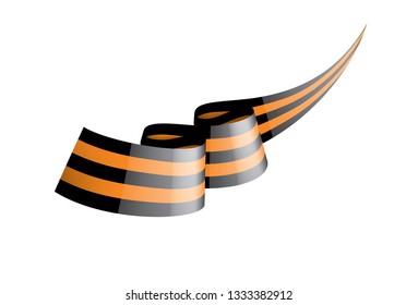Vector illustration of Saint George ribbon on white background