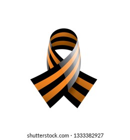 Vector illustration of Saint George ribbon on white background