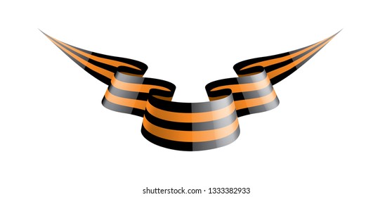 Vector illustration of Saint George ribbon on white background