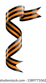 Vector illustration of Saint George ribbon on white background