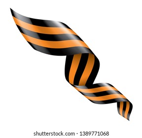 Vector illustration of Saint George ribbon on white background