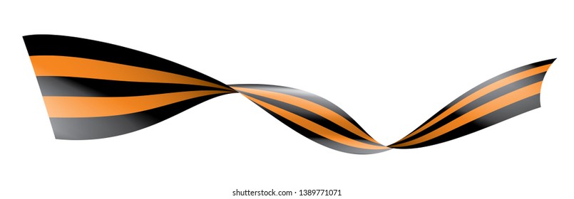 Vector illustration of Saint George ribbon on white background