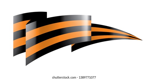 Vector illustration of Saint George ribbon on white background