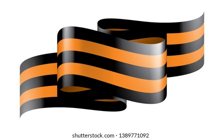Vector illustration of Saint George ribbon on white background