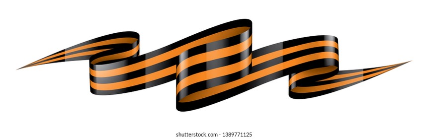 Vector illustration of Saint George ribbon on white background