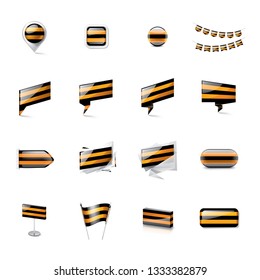 Vector illustration of Saint George ribbons on white background