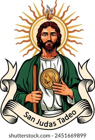 vector illustration of Saint Jude Thaddeus, patron of impossible causes