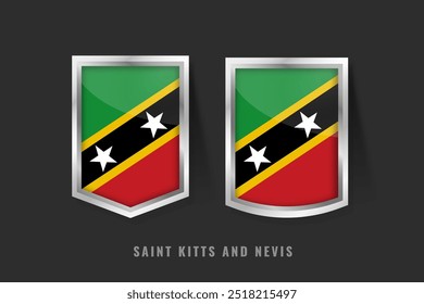 Vector Illustration of SAINT KITTS Label Logo. SAINT KITTS Badge Sign SAINT KITTS With Flag, Kittitian Product Label Banners Template.