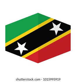 vector illustration of Saint Kitts and Nevis flag, official colors and proportion correctly. 