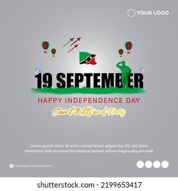 Vector illustration for Saint Kitts and Nevis Independence Day