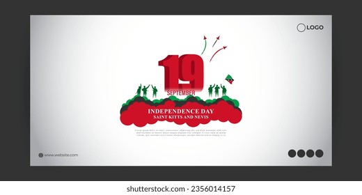 Vector illustration of Saint Kitts and Nevis Independence Day social media story feed template