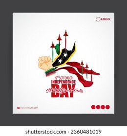 Vector illustration of Saint Kitts and Nevis Independence Day social media story feed template