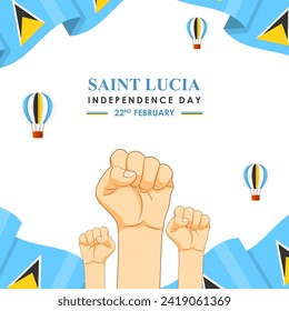Vector illustration of Saint Lucia Independence Day social media feed template