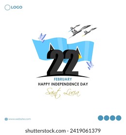 Vector illustration of Saint Lucia Independence Day social media feed template
