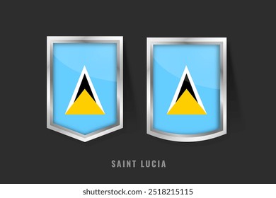 Vector Illustration of SAINT LUCIA Label Logo. SAINT LUCIA Badge Sign SAINT LUCIA With Flag, Saint Lucian Product Label Banners Template.